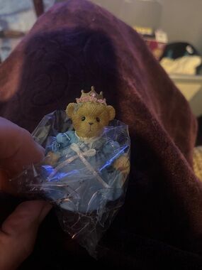 Royal Teddy Bear Figurine in Light Blue Dress